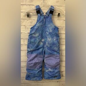 Lands’ End Kids Size 2 Squall Iron Knee‎ Snow Bibs Purple Blue Star Waterproof